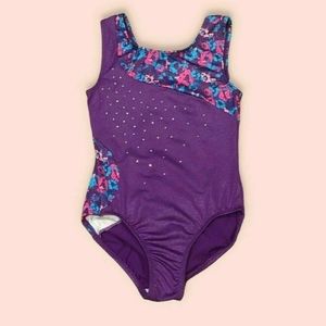 》❤️ Danskin Leotard Freestyle Dance Rainbow Purple One Piece Girls Size 10/12